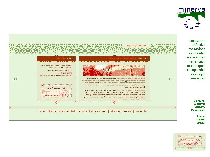 transparent effective maintained accessible user-centred responsive multi-lingual interoperable managed preserved Cultural Website Quality Principles