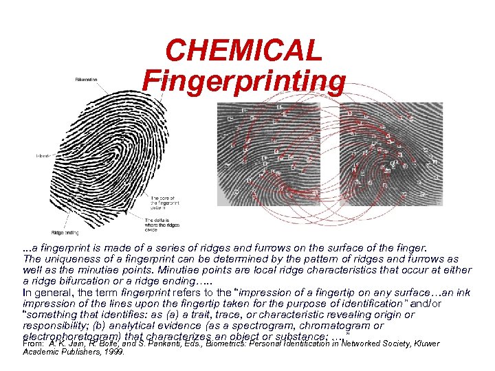 CHEMICAL Fingerprinting . . . a fingerprint is made of a series of ridges