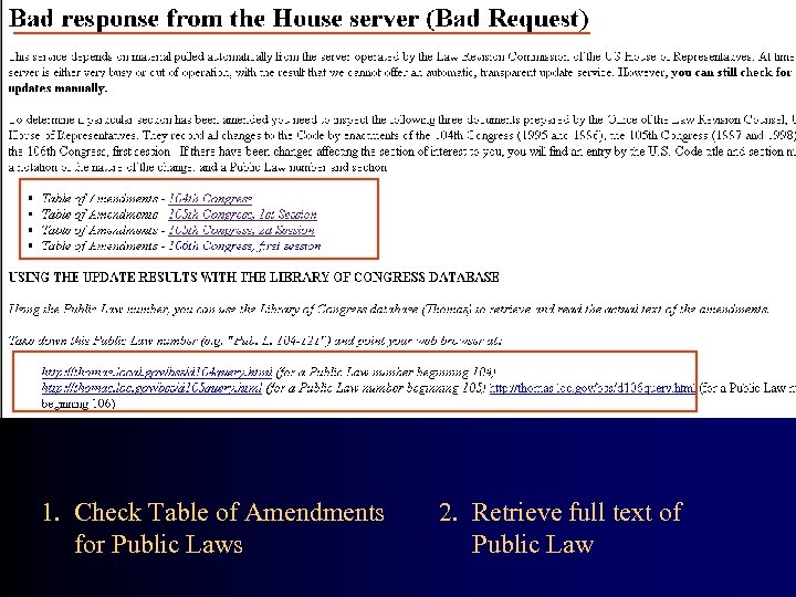 1. Check Table of Amendments for Public Laws 2. Retrieve full text of Public