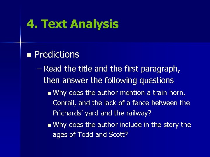 4. Text Analysis n Predictions – Read the title and the first paragraph, then
