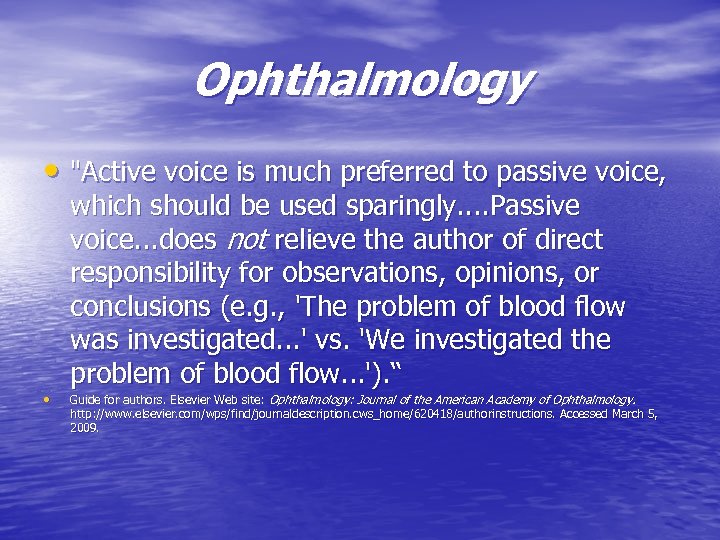 Ophthalmology • 