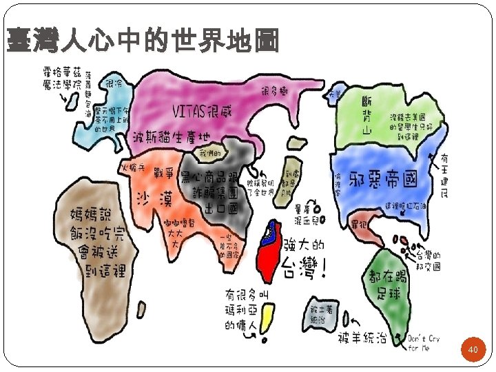 臺灣人心中的世界地圖 40 40 