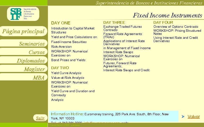Superintendencia de Bancos e Instituciones Financieras Fixed Income Instruments DAY THREE DAY ONE Página