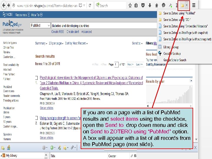If you are on a page with a list of Pub. Med results and