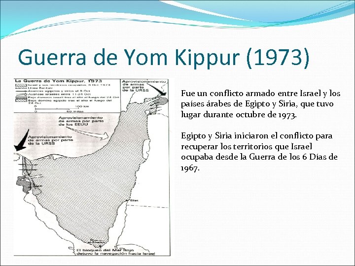 Guerra de Yom Kippur (1973) Fue un conflicto armado entre Israel y los países