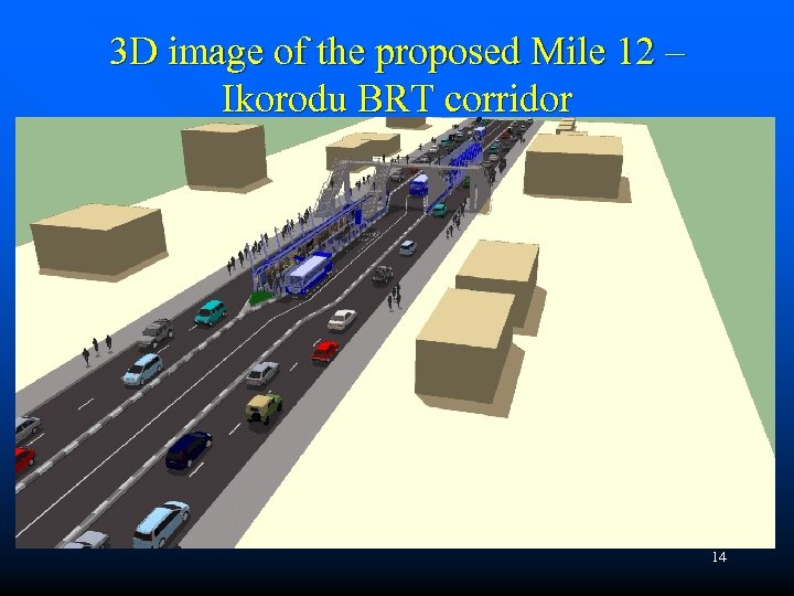 3 D image of the proposed Mile 12 – Ikorodu BRT corridor 14 