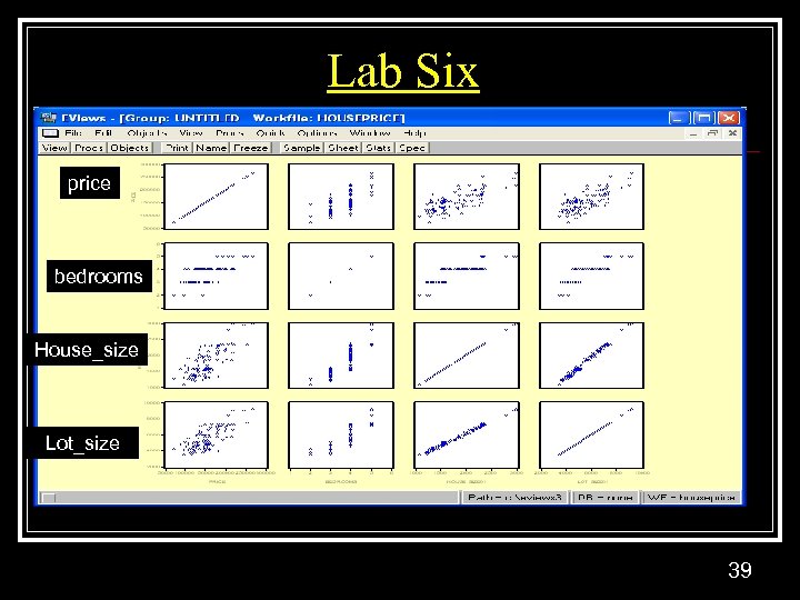Lab Six price bedrooms House_size Lot_size 39 