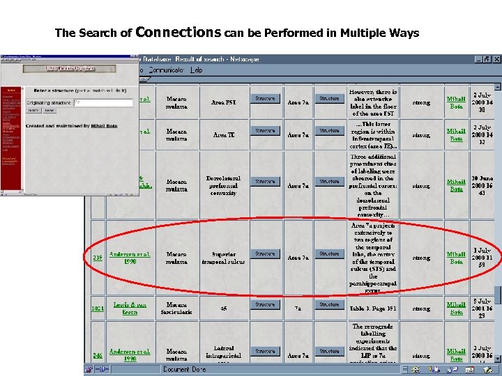 The Search of Connections can be Performed in Multiple Ways 