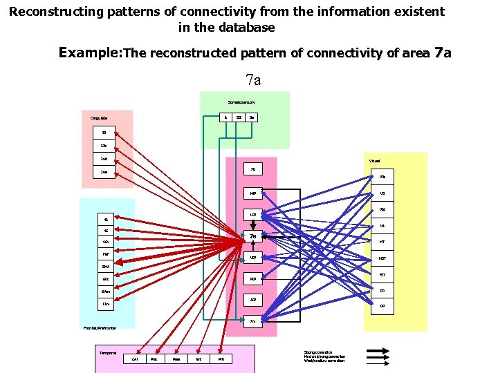 Reconstructing patterns of connectivity from the information existent in the database Example: The reconstructed