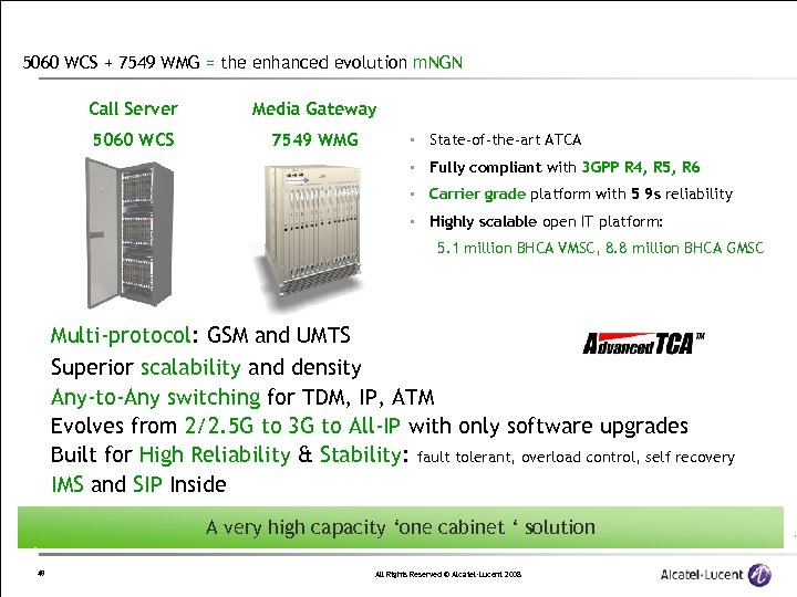 5060 WCS + 7549 WMG = the enhanced evolution m. NGN Call Server Media