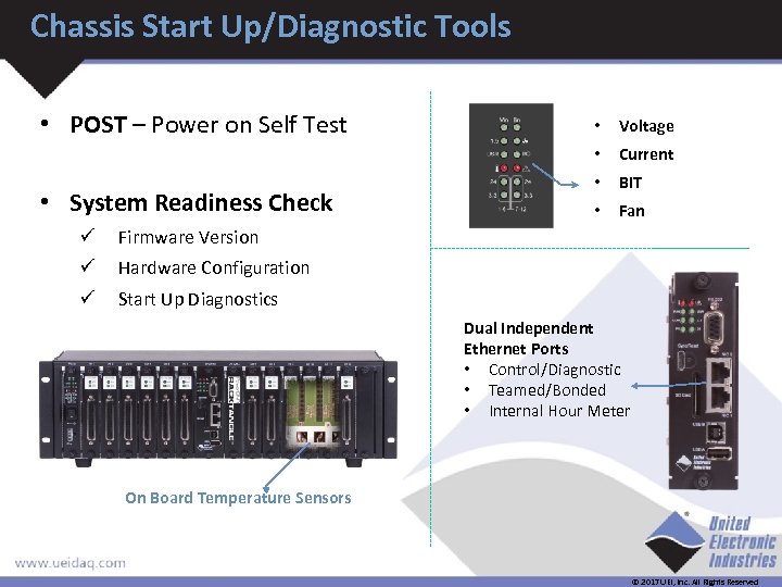 Chassis Start Up/Diagnostic Tools • POST – Power on Self Test ü • BIT
