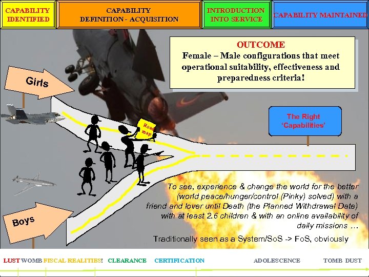 CAPABILITY IDENTIFIED CAPABILITY DEFINITION - ACQUISITION INTRODUCTION INTO SERVICE OUTCOME Female – Male configurations