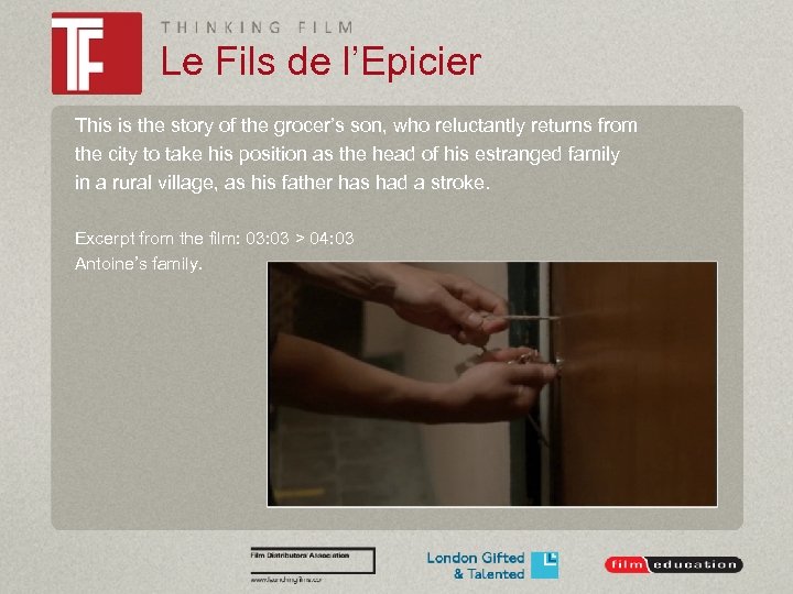 Le Fils de l’Epicier This is the story of the grocer’s son, who reluctantly