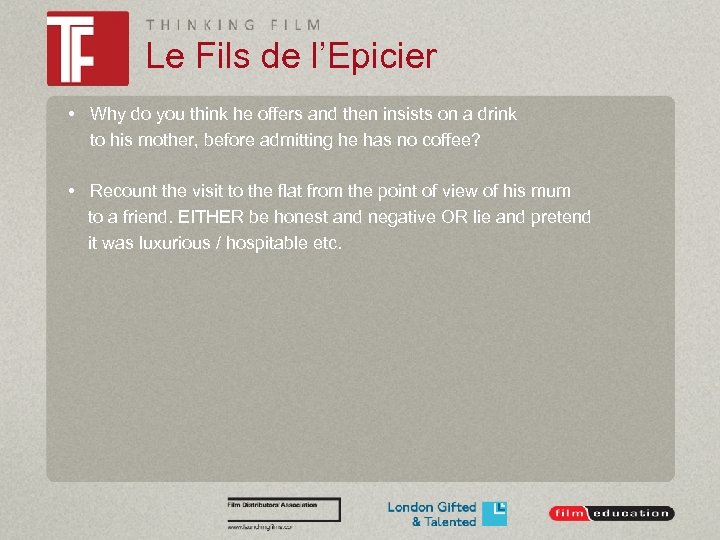 Le Fils de l’Epicier • Why do you think he offers and then insists