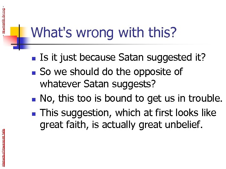 - newmanlib. ibri. org - What's wrong with this? n n n Abstracts of