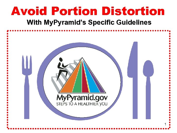 Avoid Portion Distortion With My. Pyramid’s Specific Guidelines 1 