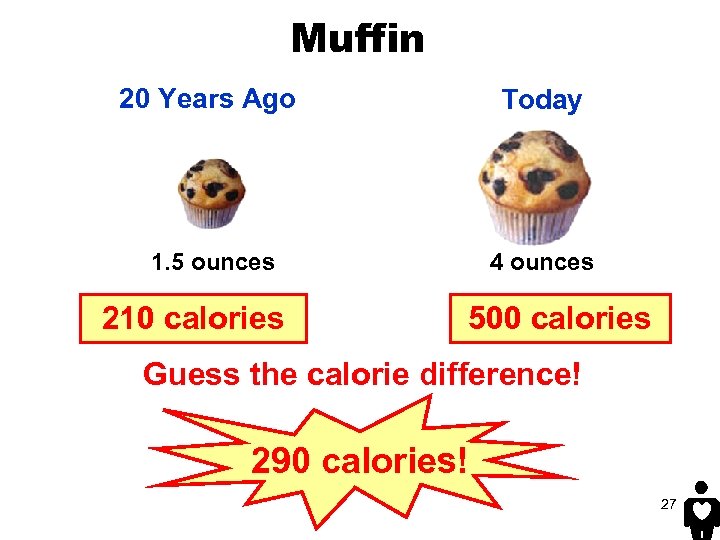 Muffin 20 Years Ago Today 1. 5 ounces 4 ounces 210 calories 500 calories