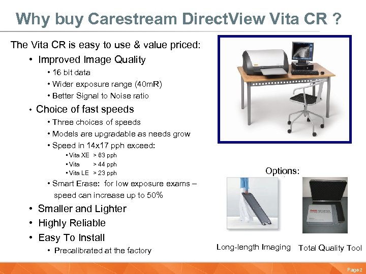 Why buy Carestream Direct. View Vita CR ? The Vita CR is easy to