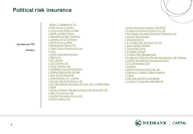 Political risk insurance Commercial PRI Brokers 8 Arthur J. Gallagher & Co. » BMS