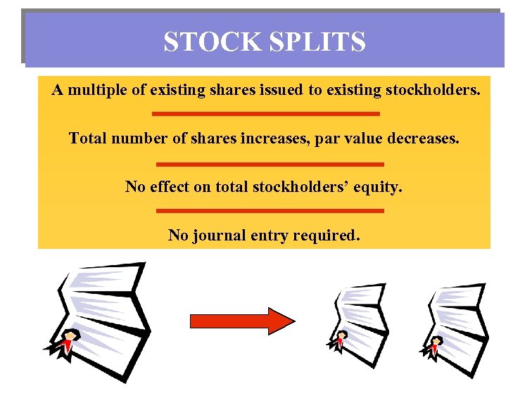 STOCK SPLITS A multiple of existing shares issued to existing stockholders. Total number of