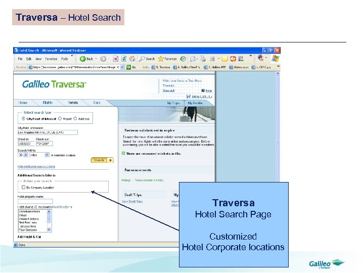 Traversa – Hotel Search Traversa Hotel Search Page Customized Hotel Corporate locations 