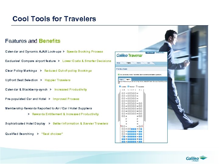 Cool Tools for Travelers Features and Benefits Calendar and Dynamic AJAX Look-ups > Speeds