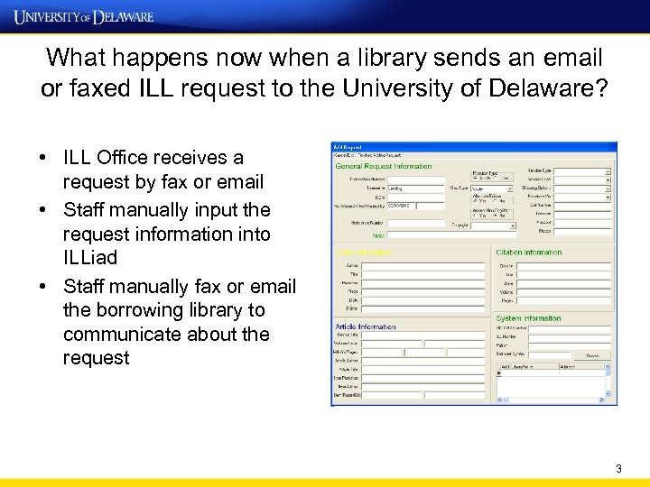 What happens now when a library sends an email or faxed ILL request to
