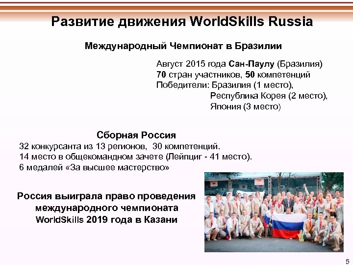 В какой стране зародился проект worldskills international