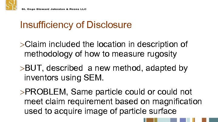 Insufficiency of Disclosure Claim included the location in description of methodology of how to