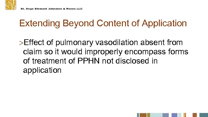 Extending Beyond Content of Application Effect of pulmonary vasodilation absent from claim so it