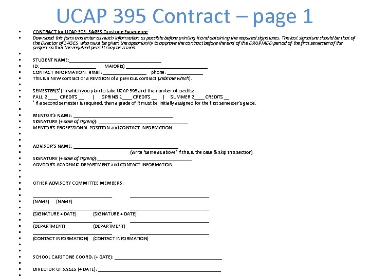  • • • • • • • • • • UCAP 395 Contract