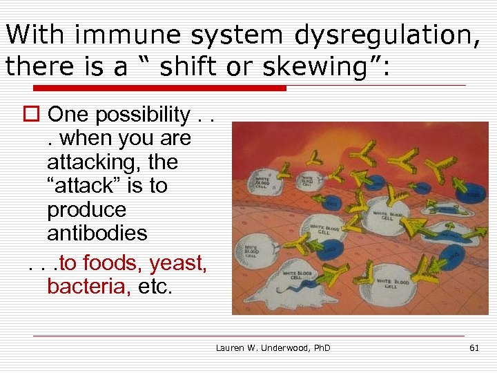 With immune system dysregulation, there is a “ shift or skewing”: o One possibility.