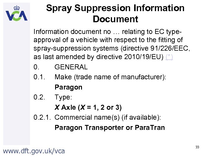 Spray Suppression Information Document Information document no … relating to EC typeapproval of a