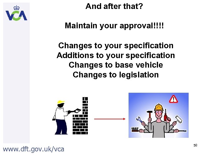 And after that? Maintain your approval!!!! Changes to your specification Additions to your specification