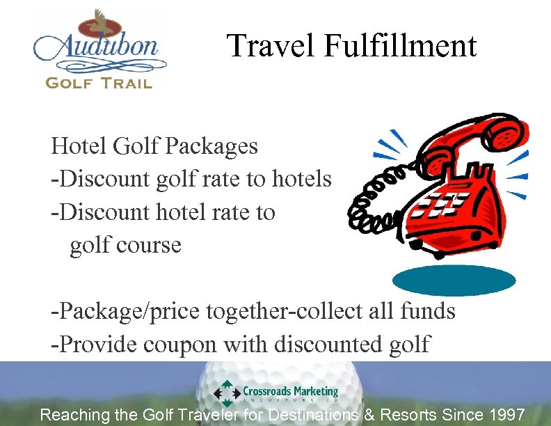 Travel Fulfillment Hotel Golf Packages -Discount golf rate to hotels -Discount hotel rate to