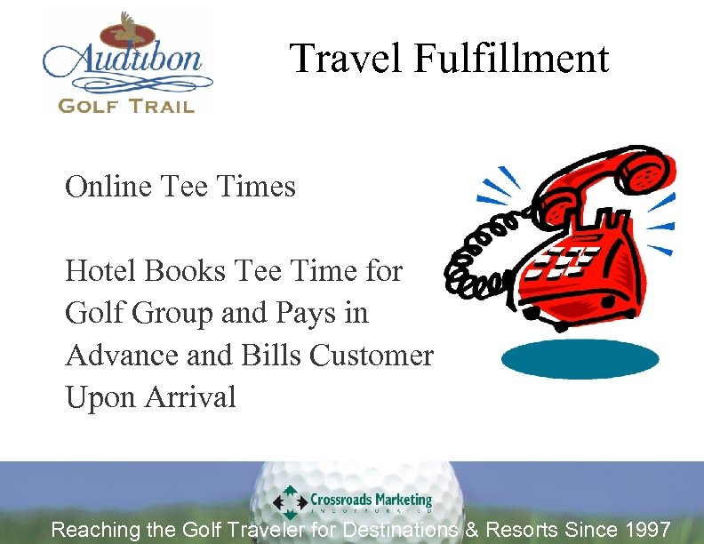 Travel Fulfillment Online Tee Times Hotel Books Tee Time for Golf Group and Pays