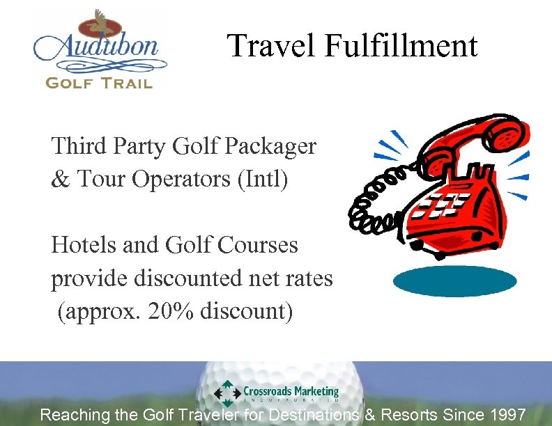 Travel Fulfillment Third Party Golf Packager & Tour Operators (Intl) Hotels and Golf Courses