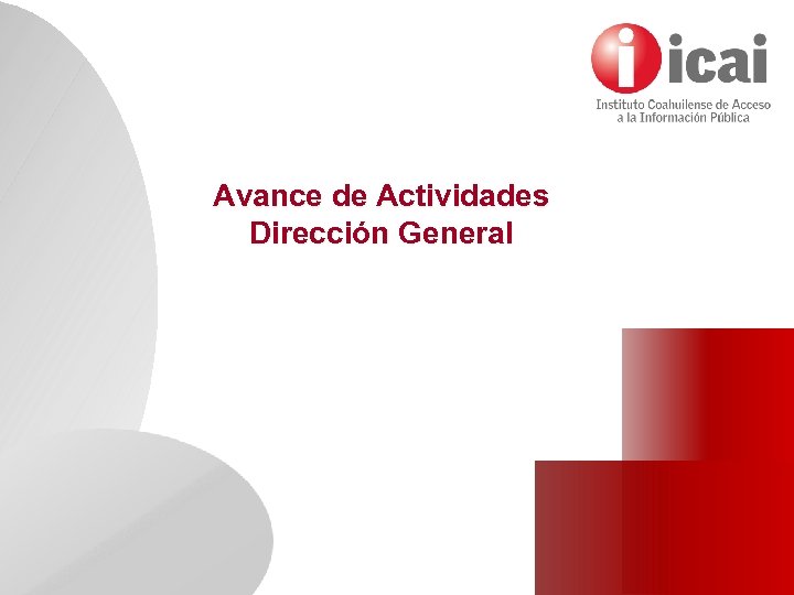 Avance de Actividades Dirección General 