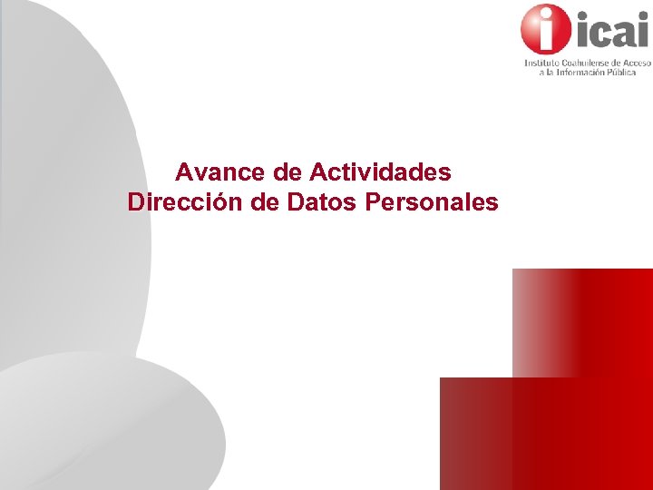 Avance de Actividades Dirección de Datos Personales 