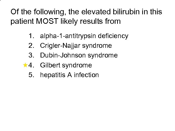 Of the following, the elevated bilirubin in this patient MOST likely results from 1.