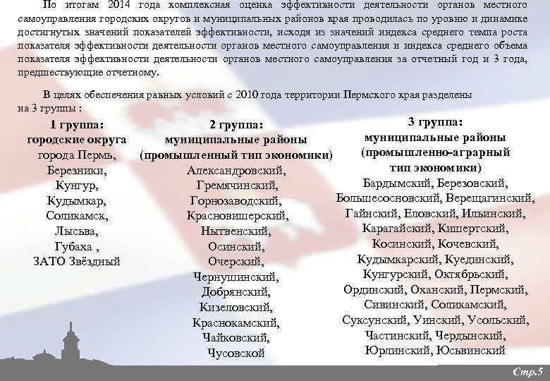 По итогам 2014 года комплексная оценка эффективности деятельности органов местного самоуправления городских округов и