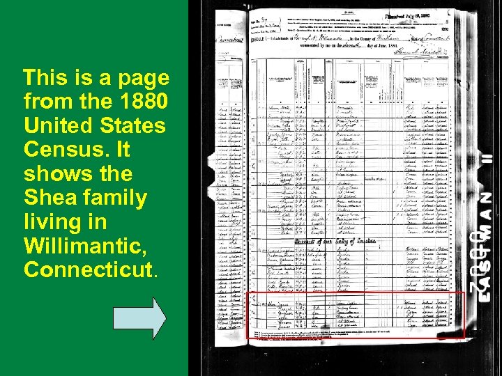 . This is a page from the 1880 United States Census. It shows the