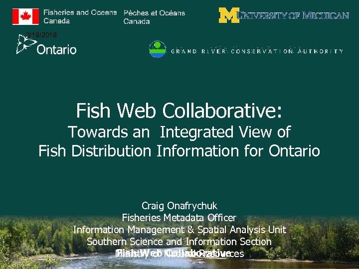 3/18/2018 Fish Web Collaborative: Towards an Integrated View of Fish Distribution Information for Ontario