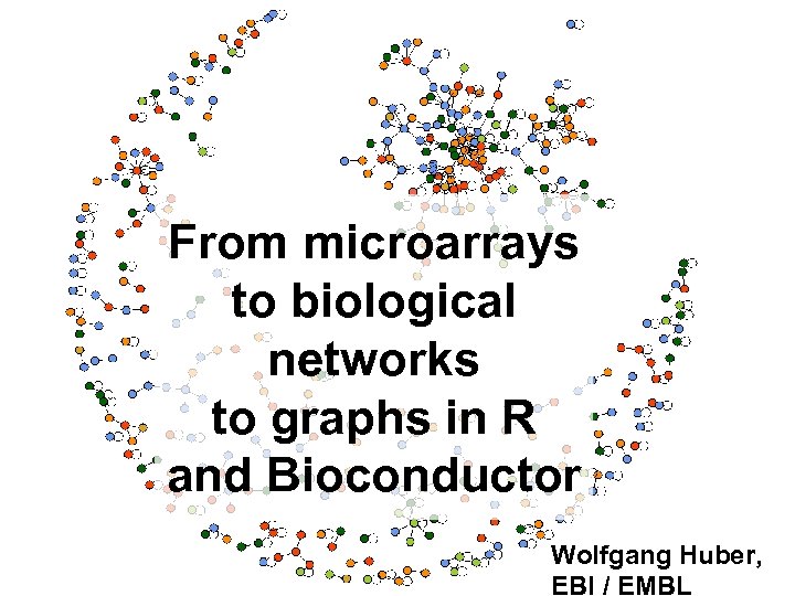 From microarrays to biological networks to graphs in R and Bioconductor Wolfgang Huber, EBI