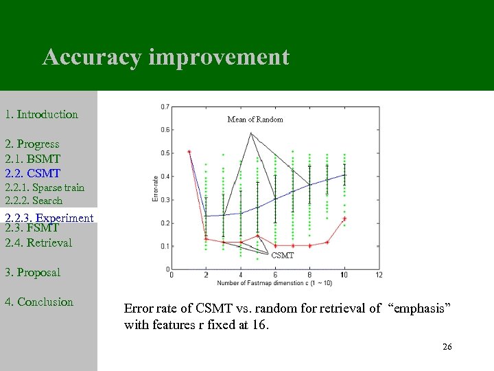 Accuracy improvement 1. Introduction 2. Progress 2. 1. BSMT 2. 2. CSMT 2. 2.