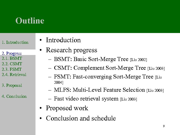 Outline 1. Introduction 2. Progress 2. 1. BSMT 2. 2. CSMT 2. 3. FSMT