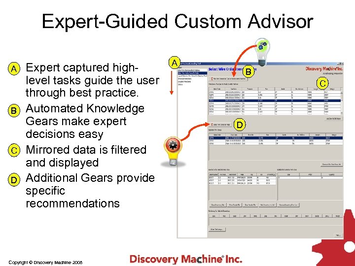 Expert-Guided Custom Advisor • A Expert captured highlevel tasks guide the user through best