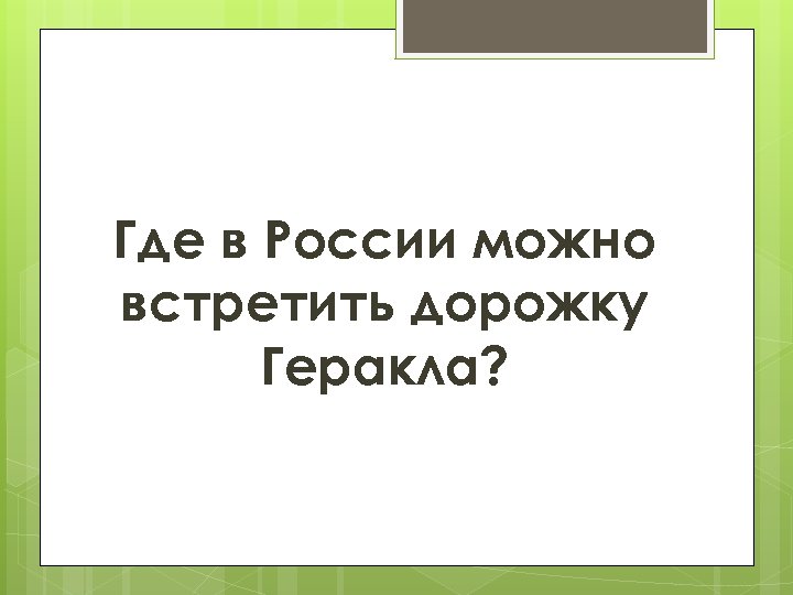 Где в России можно встретить дорожку Геракла? 
