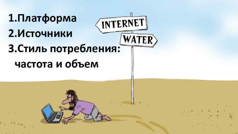 1. Платформа 2. Источники 3. Стиль потребления: частота и объем 