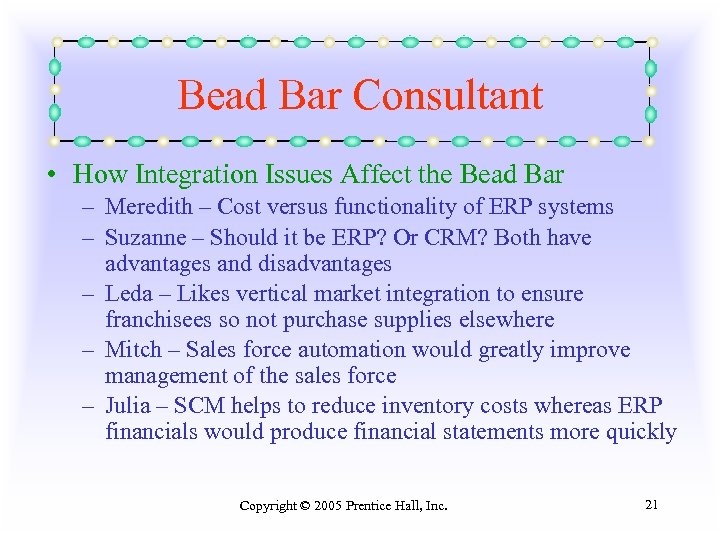 Bead Bar Consultant • How Integration Issues Affect the Bead Bar – Meredith –